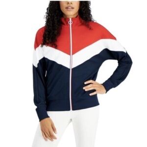 12Thompson Women's Colorblock Olympic Red, White & blue‎ Jacket Size Small New